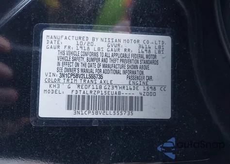 2020 Nissan Kicks S Xtronic Cvt z USA, uszkodzony, nr VIN 3N1CP5BV2LL555735